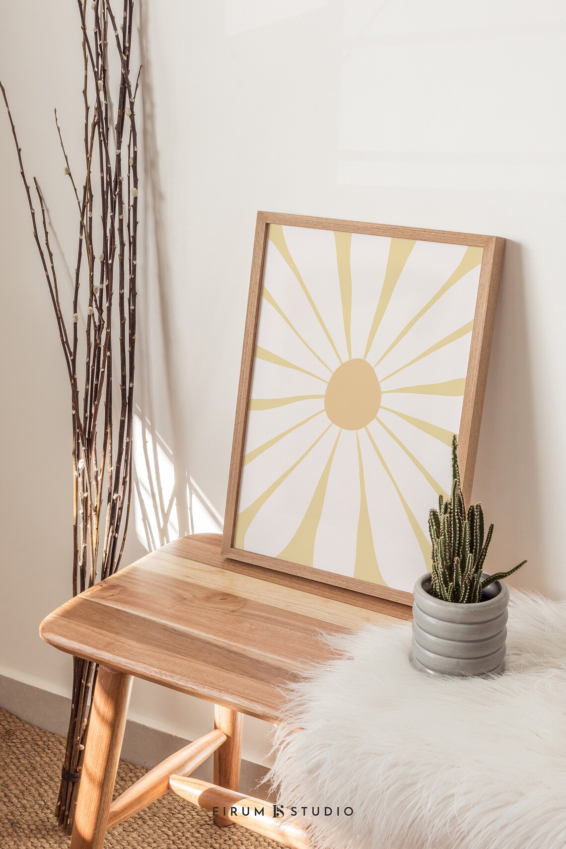Light Yellow Daisy Boho Nursery Art Print
