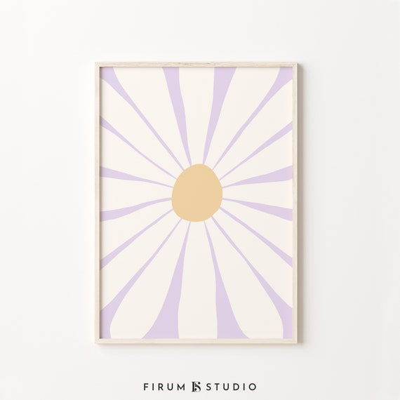 Daisy Boho Art Print, Danish Pastel Floral