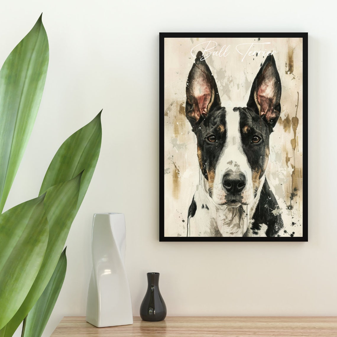 Bull Terrier Watercolor Dog Portrait Poster for Dog Lovers Gift - Image 2