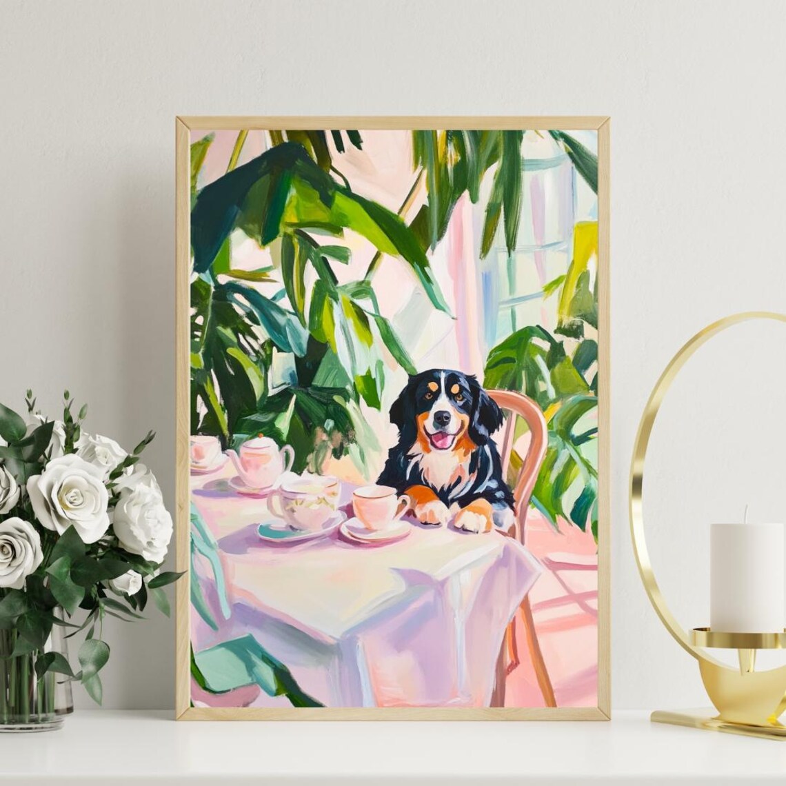 Bernese Mountain Dog Vintage Oil-Painting Poster - Image 3
