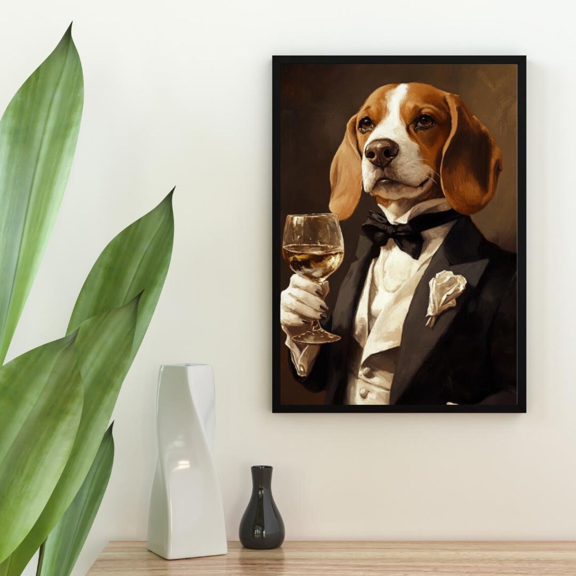 Beagle in Tuxedo, Funny Dog Living Room Poster - Image 2