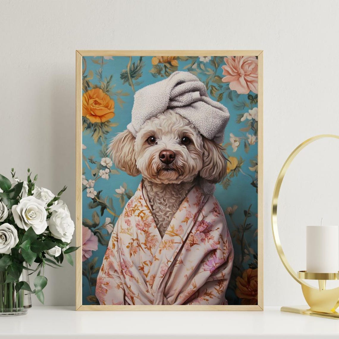 Lagotto Romagnolo In Bathrobe Poster Dog Poster Lagotto Romagnolo Bathroom Print Lagotto Romagnolo Portrait Pet Dog Bathroom Poster - Image 3
