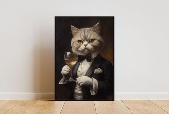 Exotic Shorthair In Tuxedo Poster Pet Poster Exotic Shorthair In Suit Print Exotic Shorthair Portrait Funny Exotic Shorthair Art Cat
