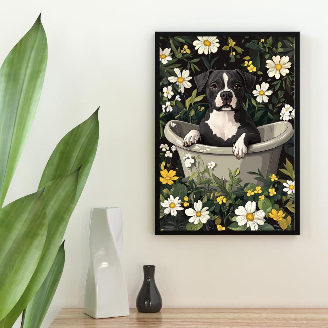 Staffordshire Bull Terrier In Bathtub Poster Funny Dog Poster Staffy Bathroom Print Staffy Bath Poster Pet Poster Dog Bathroom Wall Art - Image 2