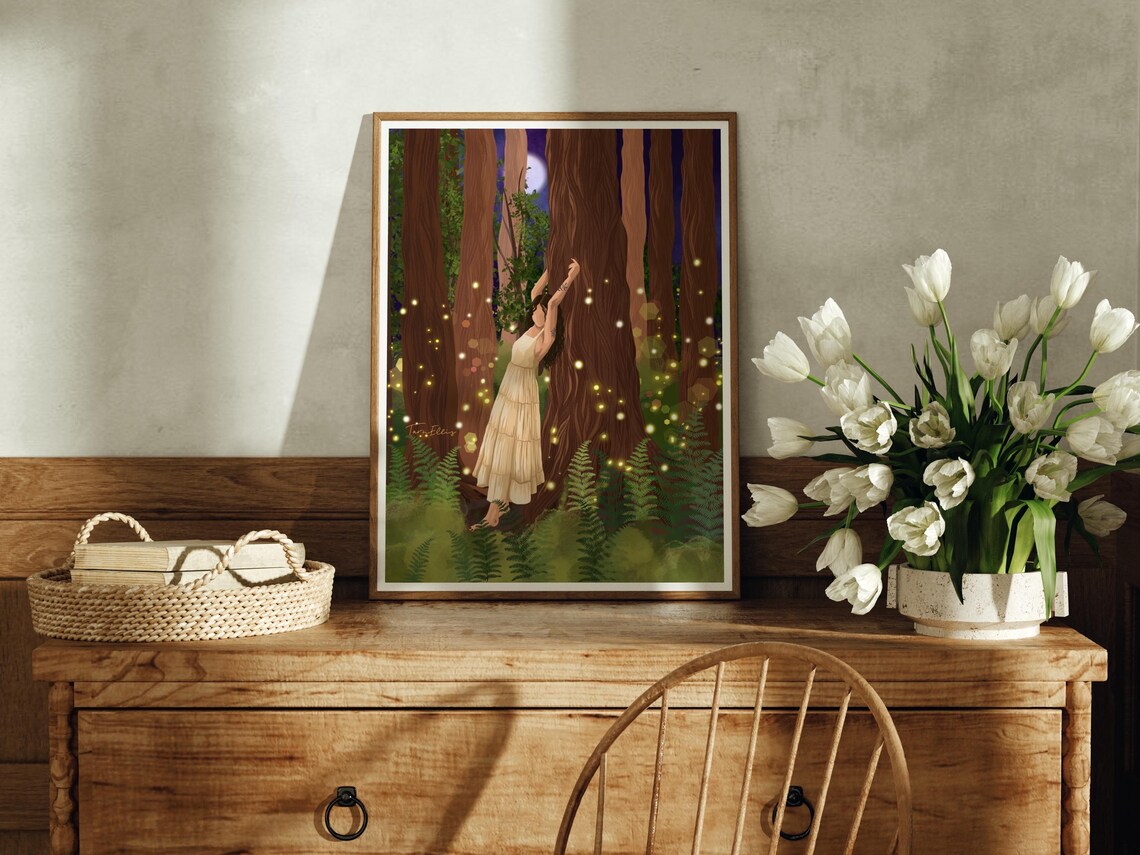 Fireflies Boho Fairy Illustration Art Print - Image 2
