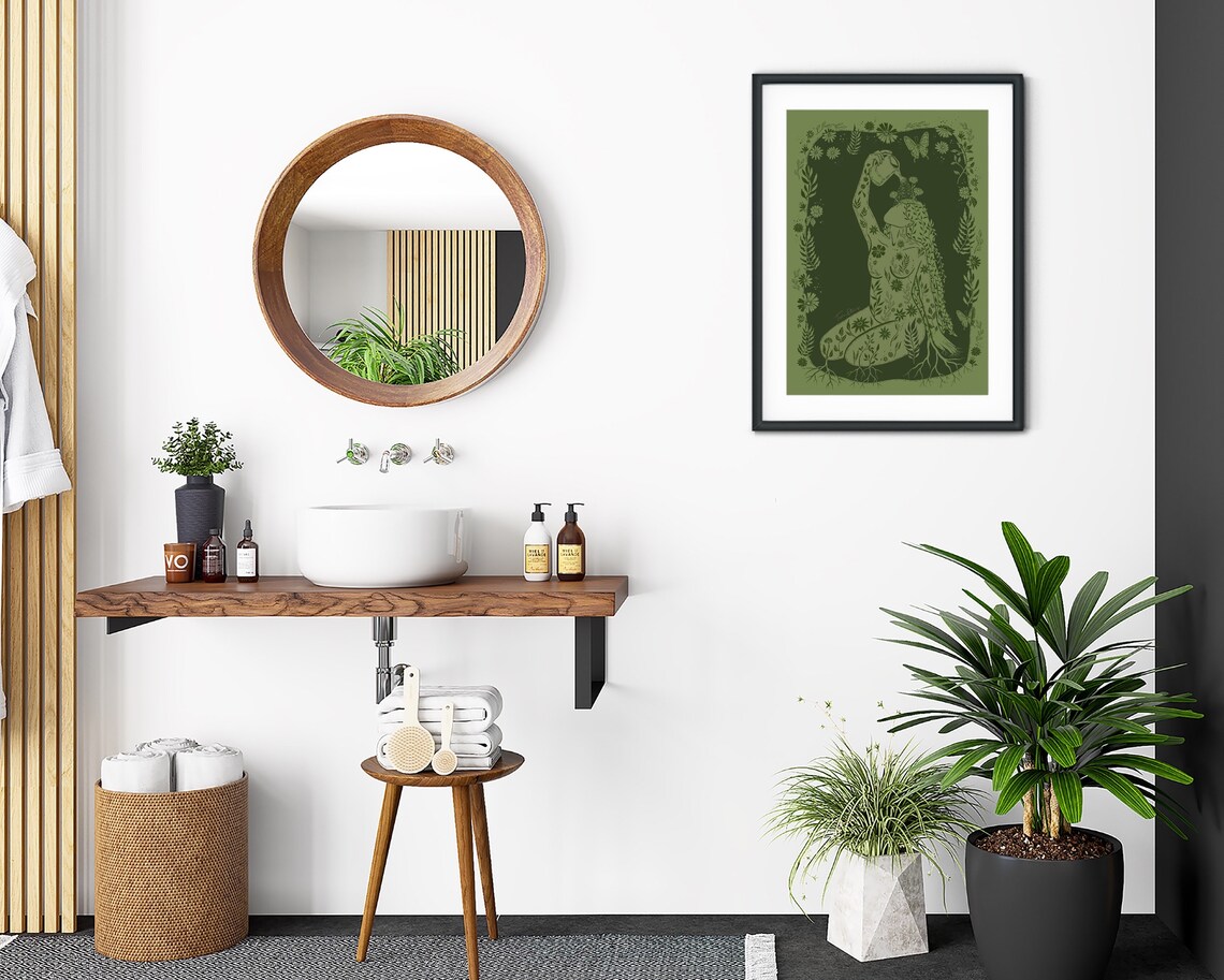 Self Growth Nature Woman Plants Boho Art Print - Image 2