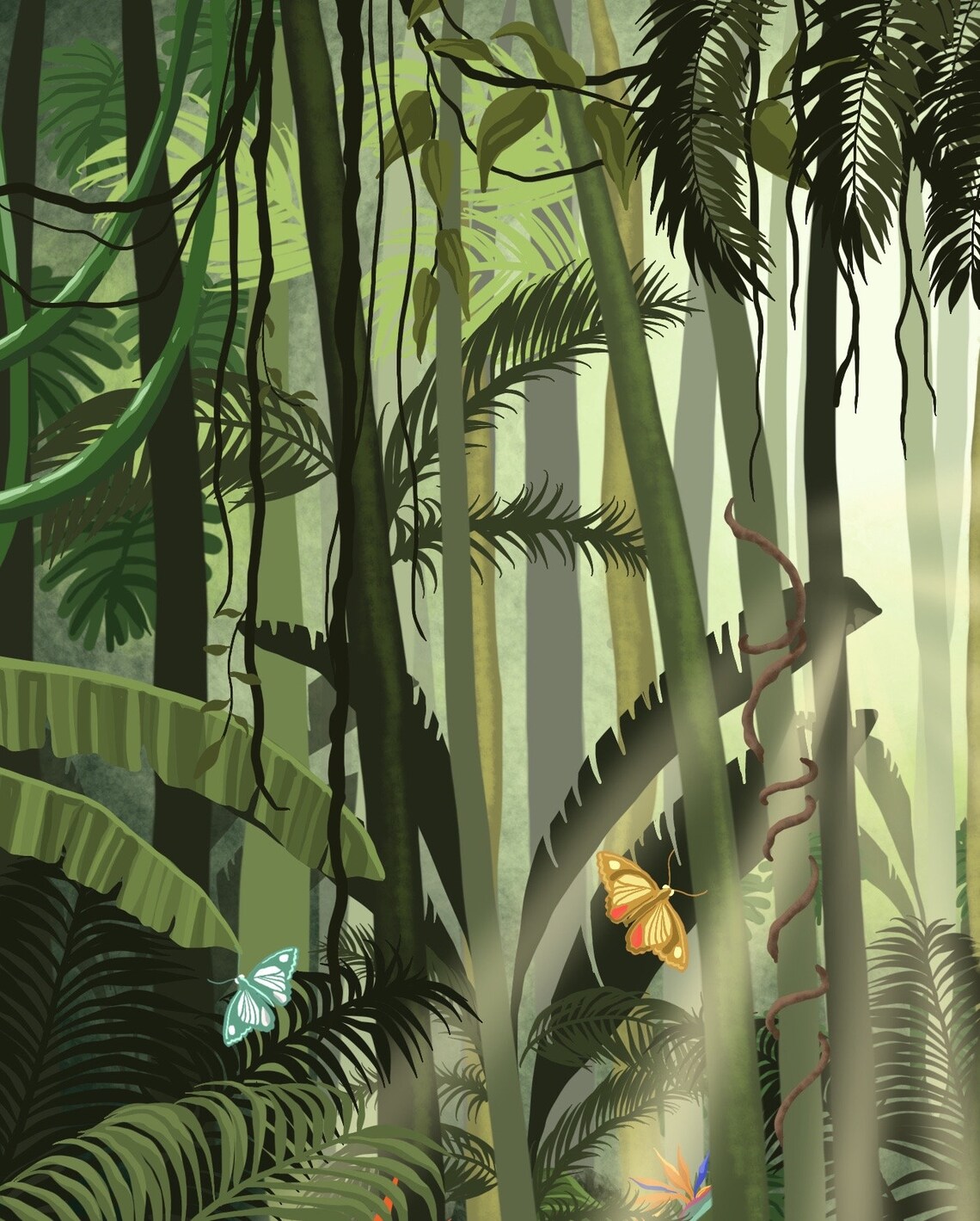 Jungle Women Boho Art Print, Tropical Nature - Image 2
