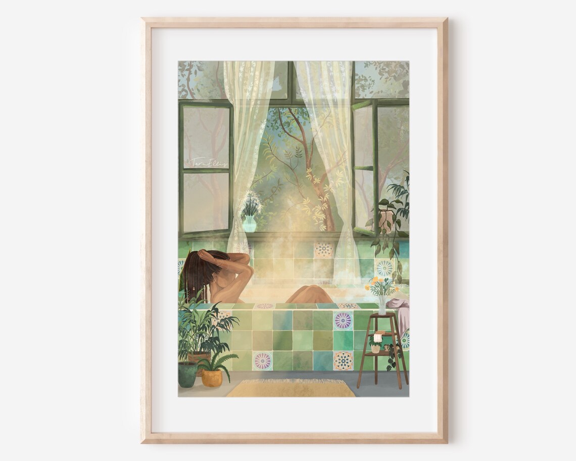 Me Time Fine Art Illustration Print, Self Care