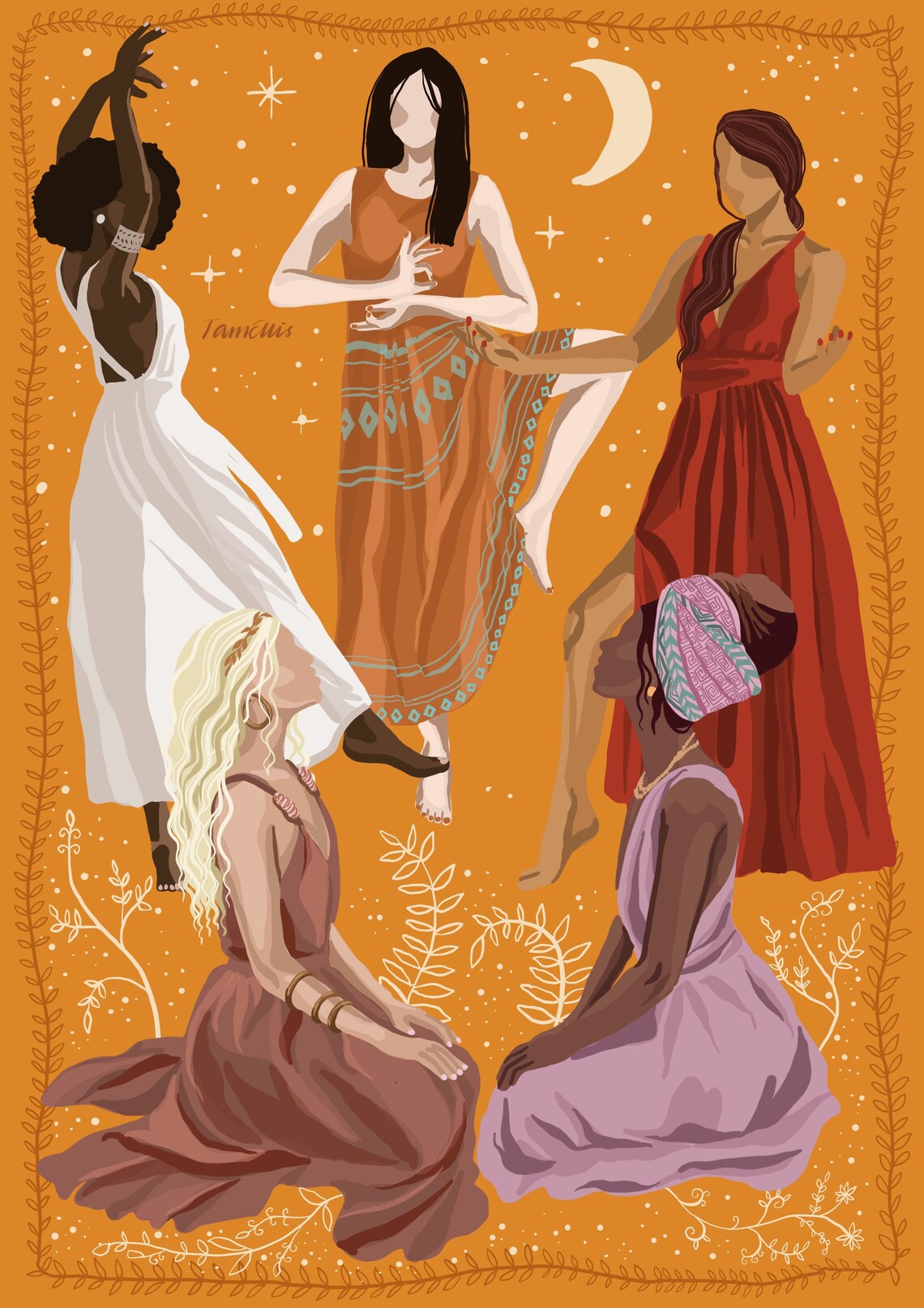 Unity in Diversity Friendship Illustration Art Print - Image 3