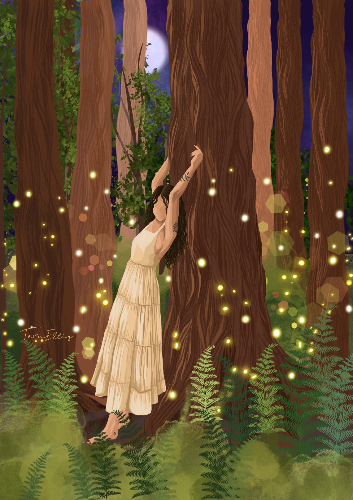 Fireflies Boho Fairy Illustration Art Print - Image 3