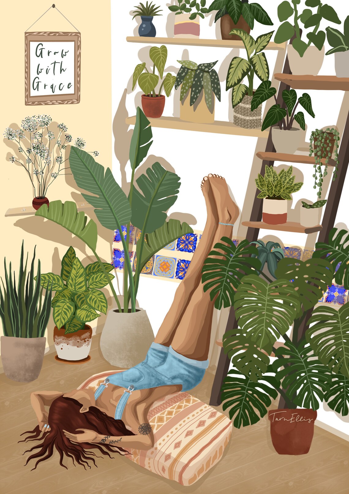 Grow With Grace Plant Spiritual Boho Art Print - Image 3