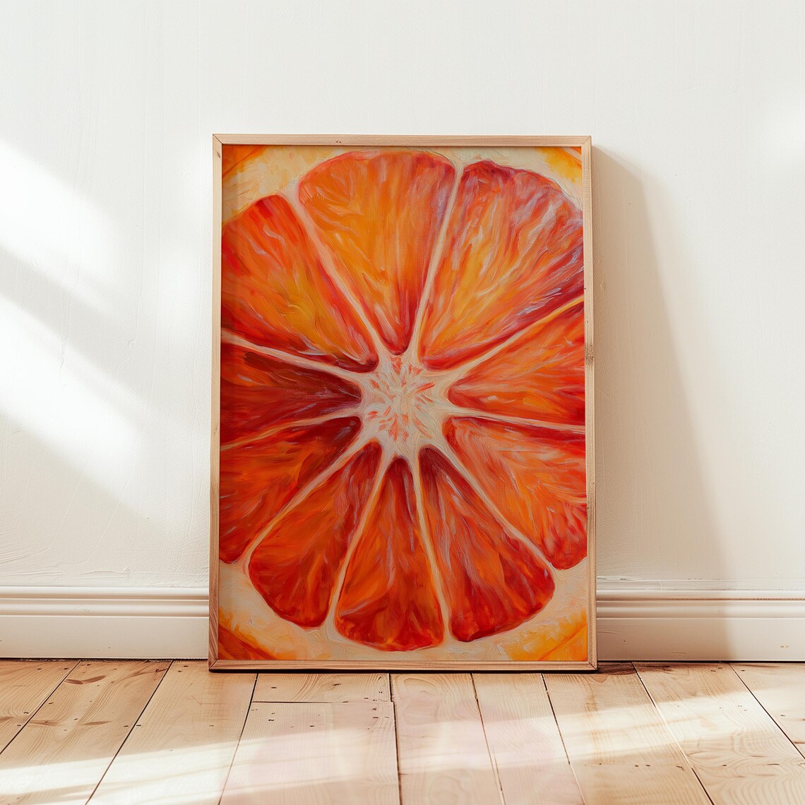 Okeeffe-Inspired Orange Fruit Art Print, Kitchen Decor
