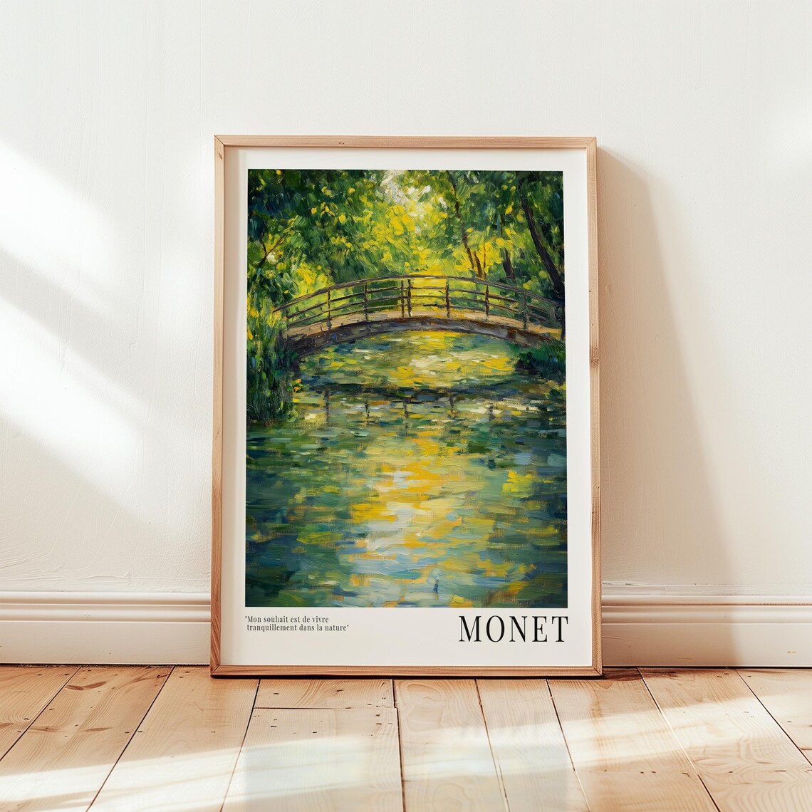Claude Monet Bridge, Impressionist River Reflection Print