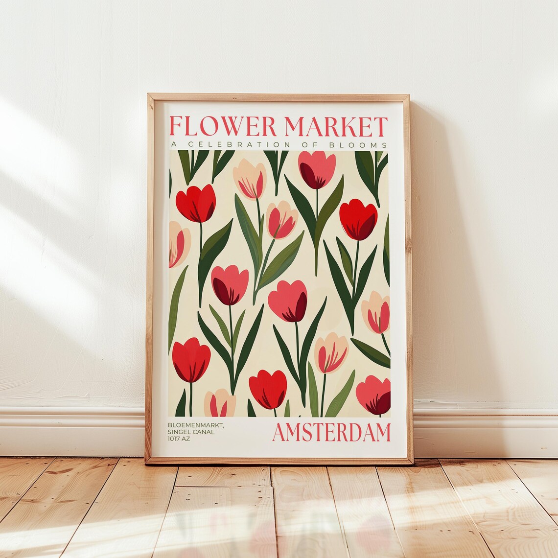 Amsterdam Flower Market Art Print, Tulip Floral Decor