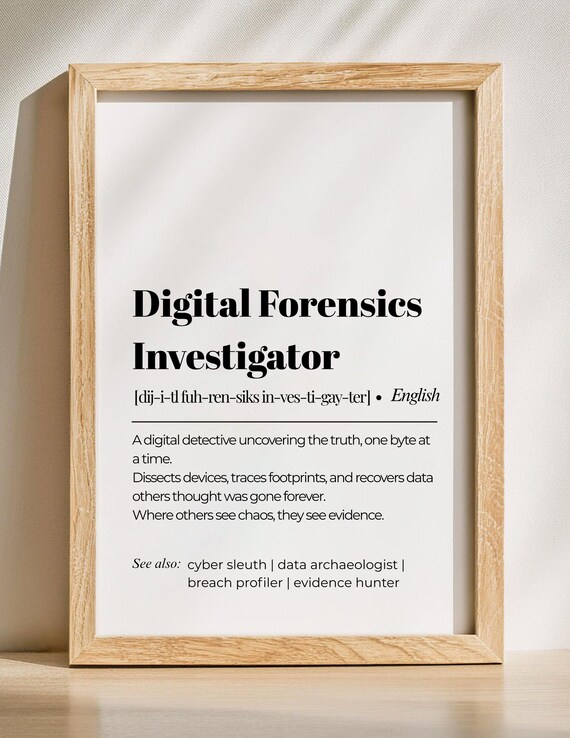 Digital Forensics Investigator Funny Definition IT Office Gift Poster