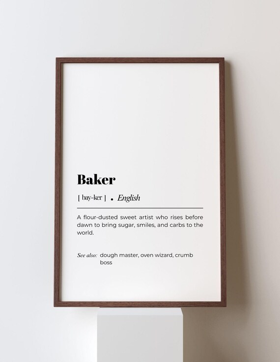 Baker Funny Definition Dictionary Art Minimalist Typography Poster
