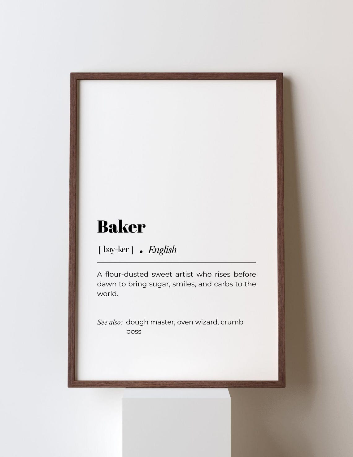 Baker Funny Definition Dictionary Art Minimalist Typography Poster