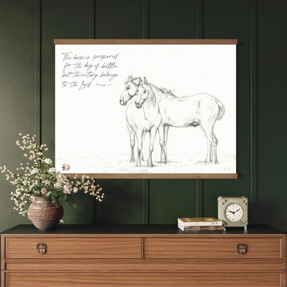 Scripture Wall Art Vintage Wall Art Horse Wall Art Hanging Tapestry Bible Verse Signs Christian Wall Decor Tapestry Wall Art