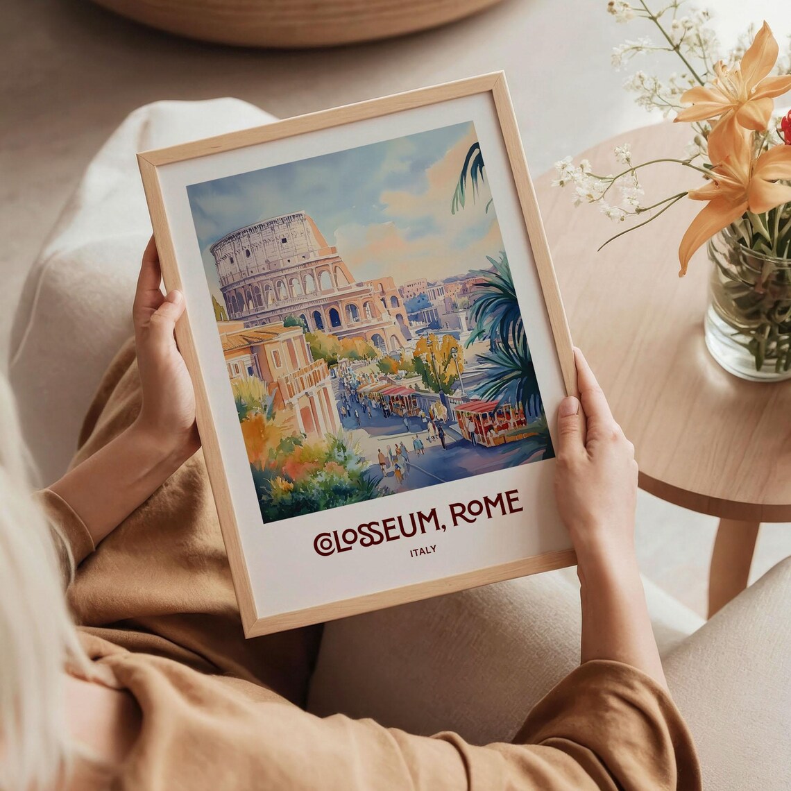 Colosseum Rome Italy Ancient Landmark Watercolor Travel Poster - Image 5