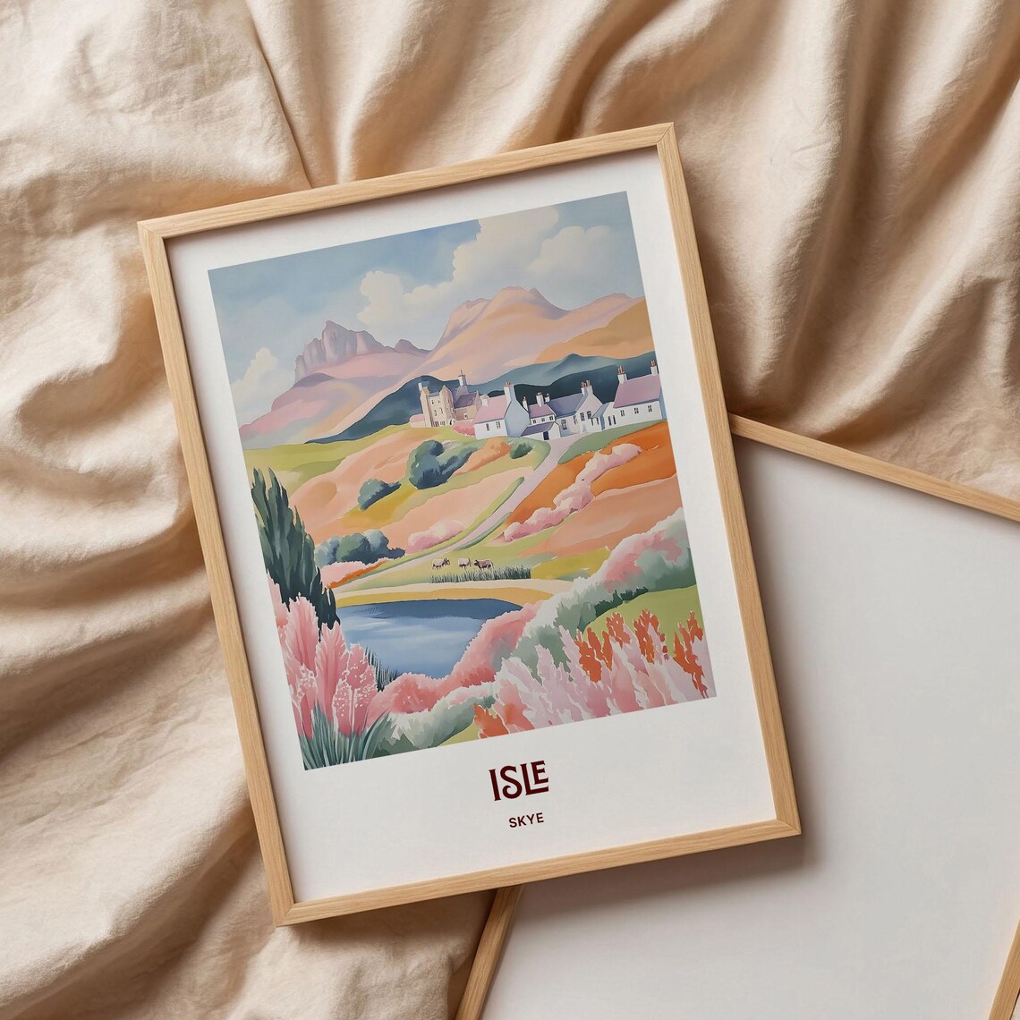 Isle of Skye Scotland Highland Mountains Loch Travel Poster Art - Image 3