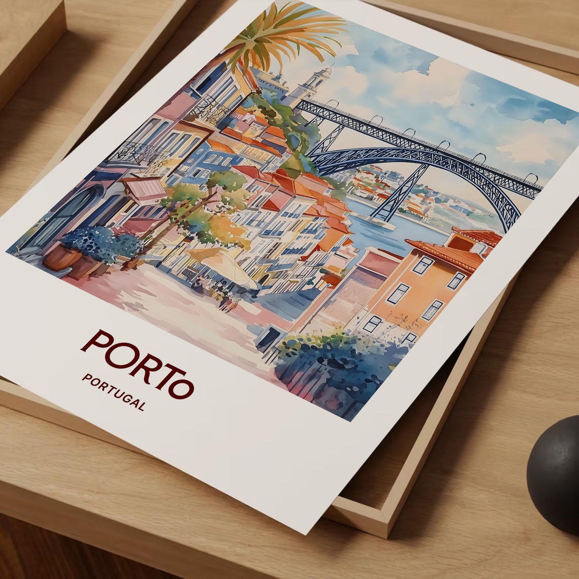 Porto Travel Print Portugal Wall Art Minimalist Porto Illustration Pastel Cityscape Poster Retro Travel Decor Unique Gift C35 327 - Image 2