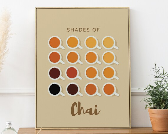 Shades Of Chai Desi Art, Indian Kitchen Wall Art