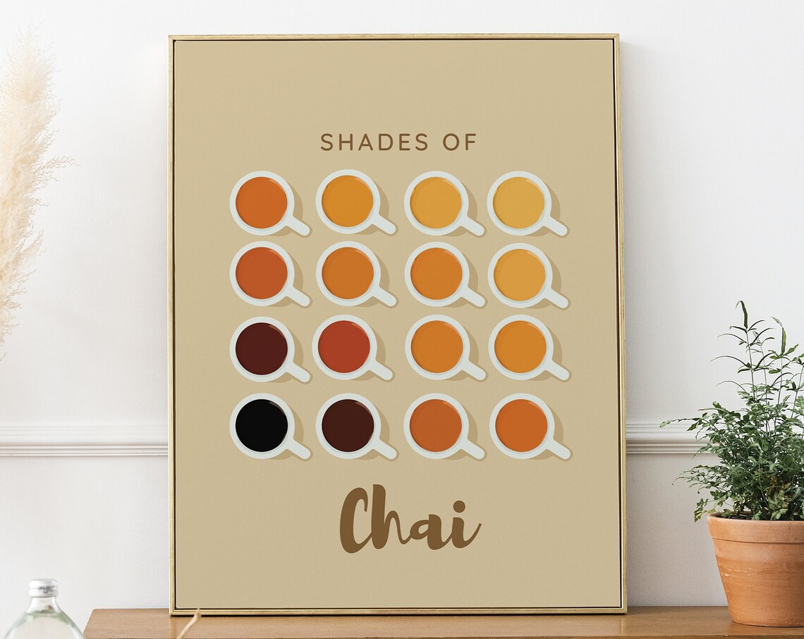 Shades Of Chai Desi Art, Indian Kitchen Wall Art
