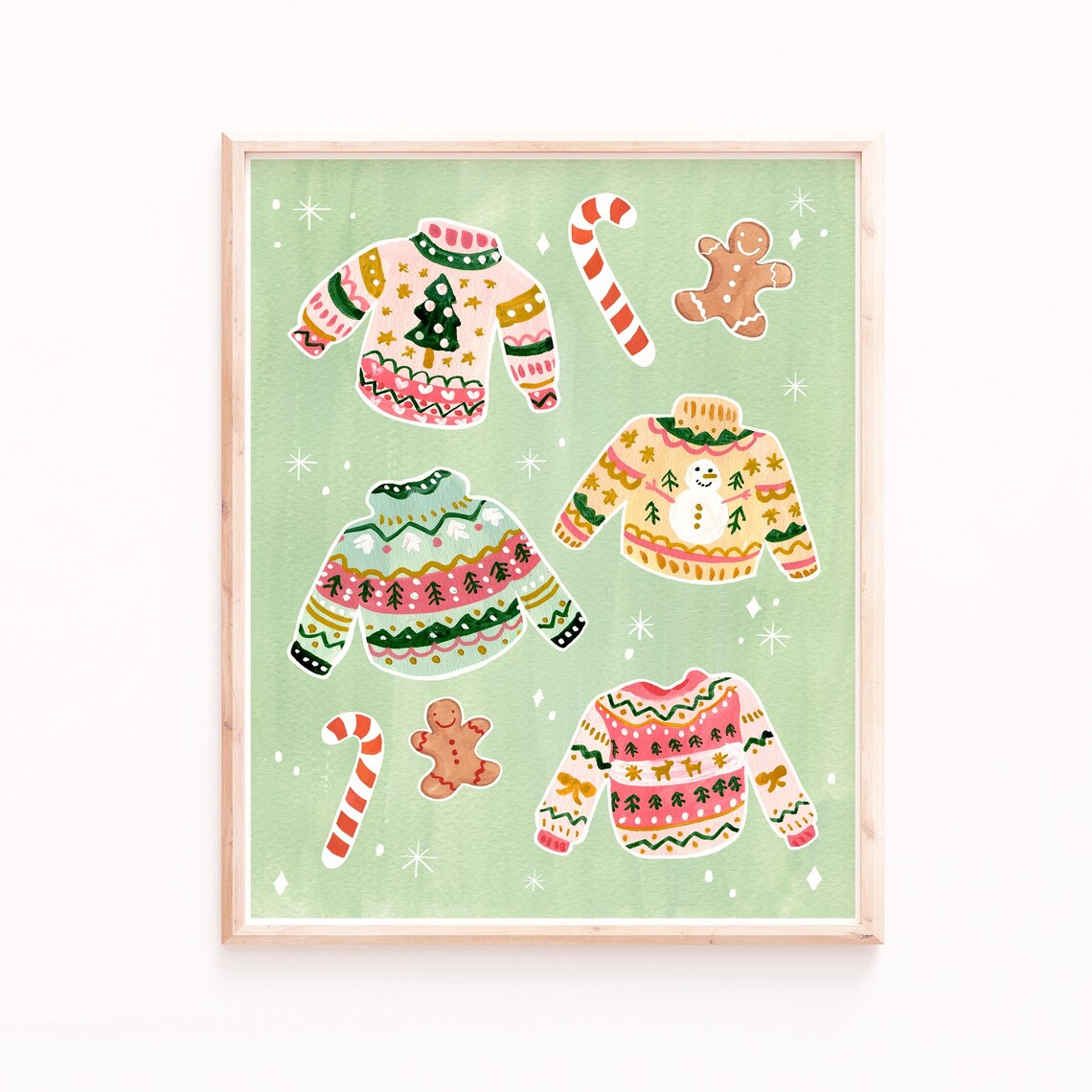 Christmas Sweaters, Cute Christmas Decor Art Print
