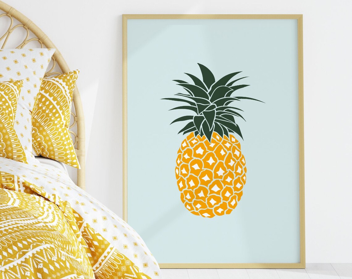 Pineapple Tropical Fruit Kitchen Decor Art Print