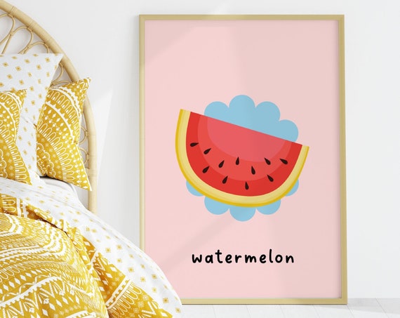 Watermelon Print Abstract Fruit Print Unframed Eclectic Wall Art Bedroomkitchenliving Room Decor