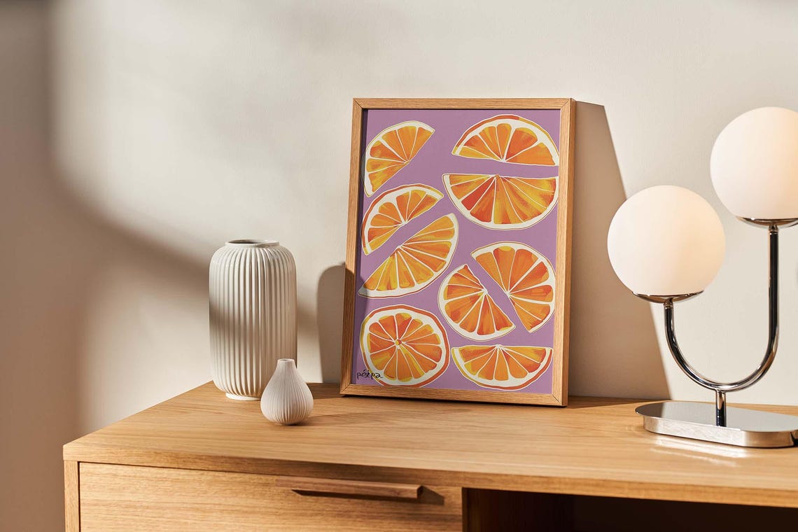 Orange Print Art Print, Citrus Kitchen Decor - Image 2