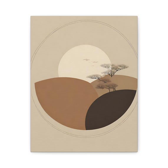 Abstract Landscape Canvas Art Print Boho Home Decor