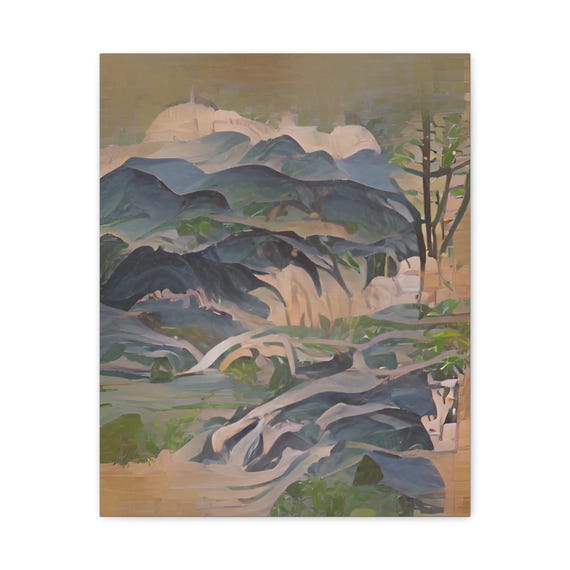 Abstract Mountain Landscape Matte Canvas Art Print