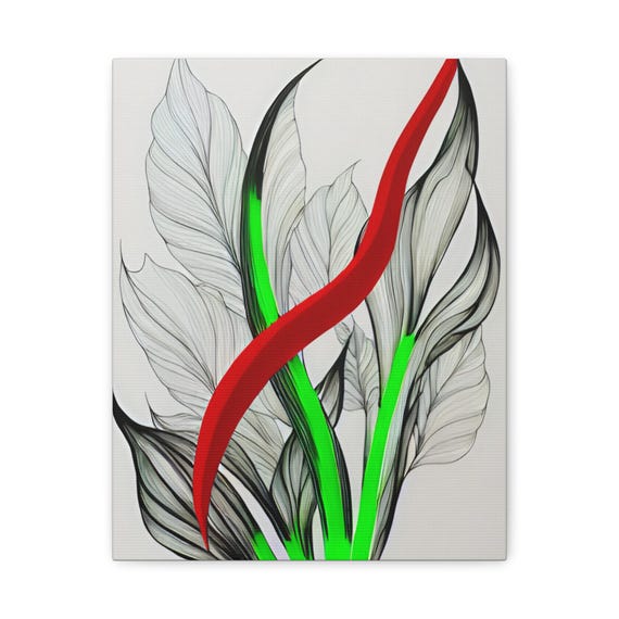 Abstract Floral Canvas Print Modern Gallery Wall Art