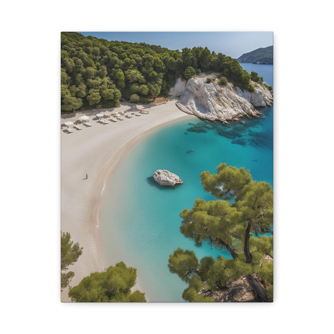 Aerial Coastal Beach Turquoise Water Rocky Cliffs Seascape Poster