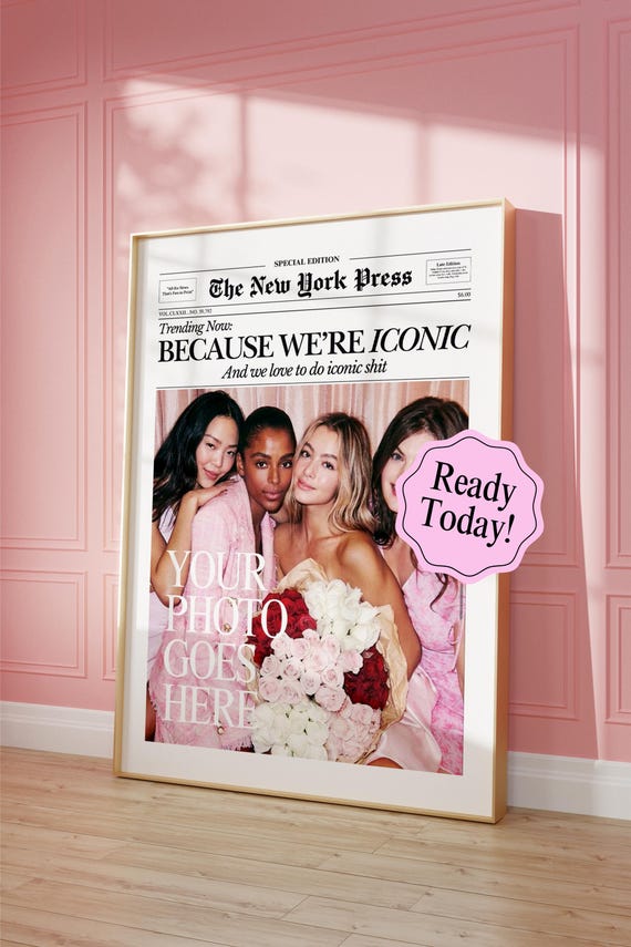 Custom Newspaper Print, Personalized Wall Art