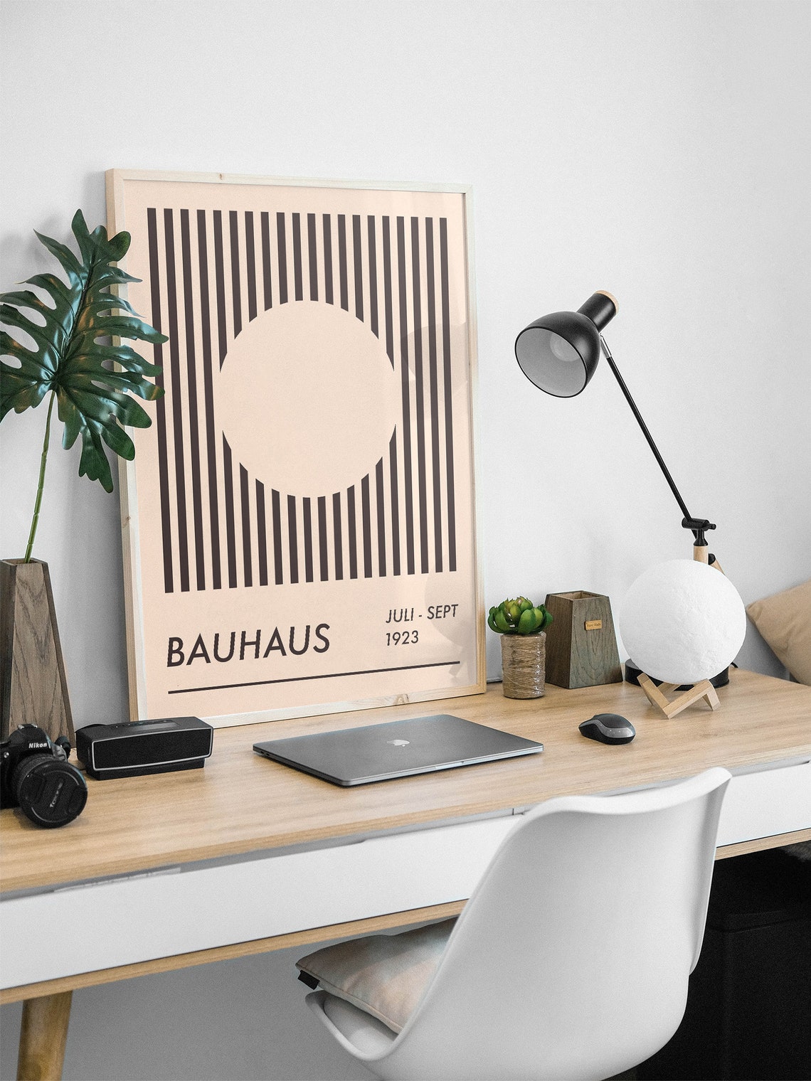 Bauhaus Juli Sept 1923 Beige Circle Striped Minimalist Art Poster - Image 3