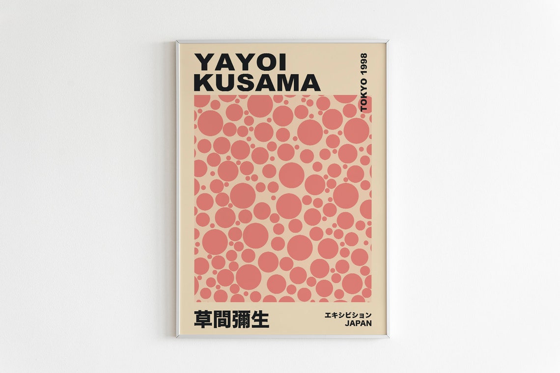 Yayoi Kusama Pink Dots Tokyo 1998 Japanese Exhibition Art Poster