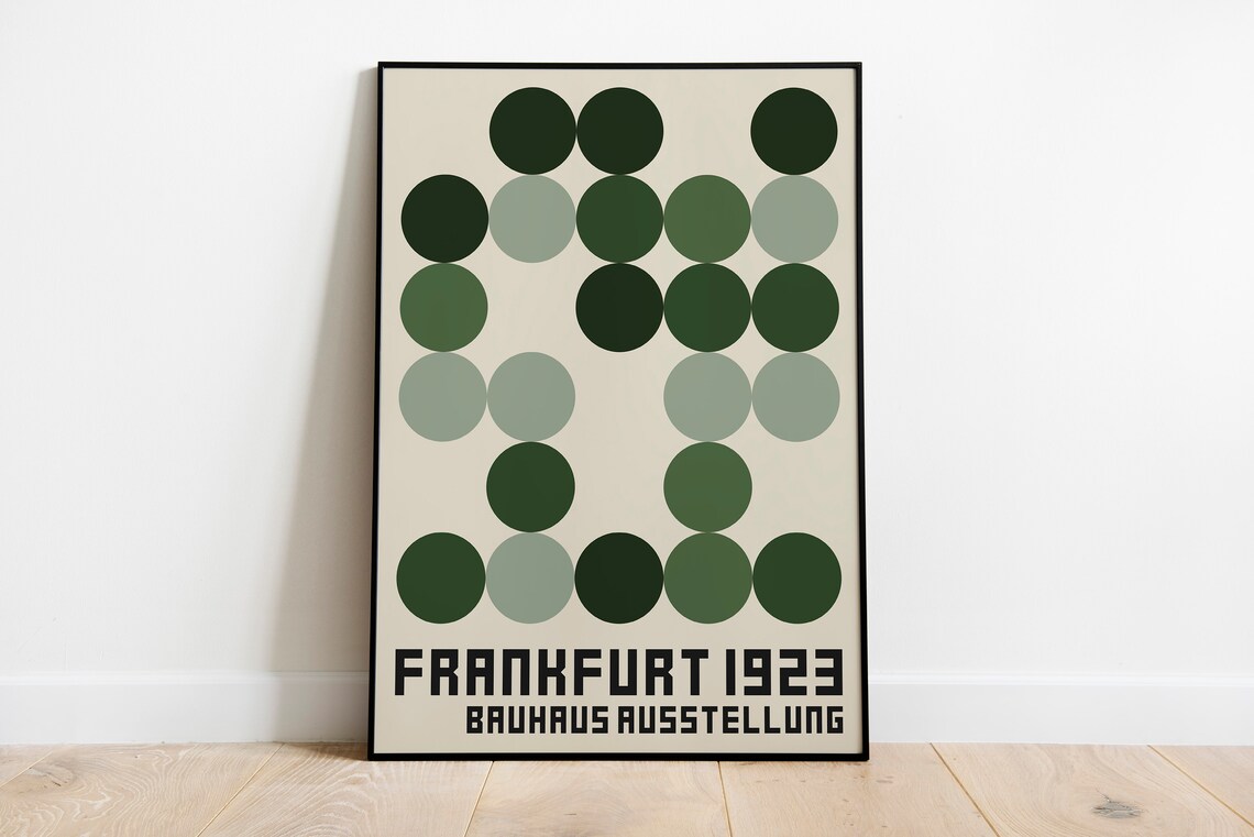 Bauhaus Ausstellung Frankfurt 1923 Green Dots Mid Century Poster - Image 2