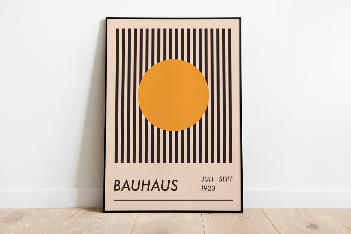 Bauhaus Juli Sept 1923 Orange Circle Striped Minimalist Art Poster - Image 2