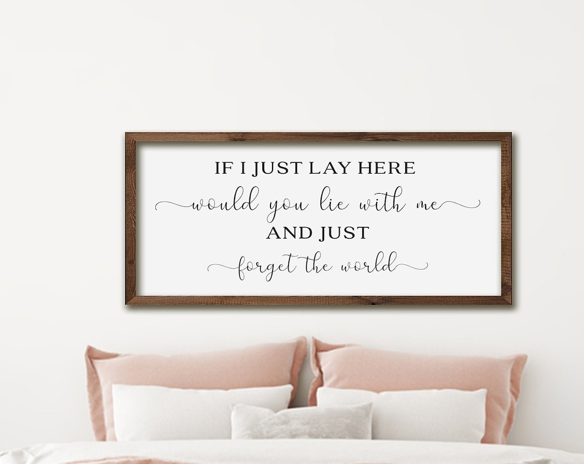 If I Lay Here Bedroom Quote, Above Bed Wall Art Print