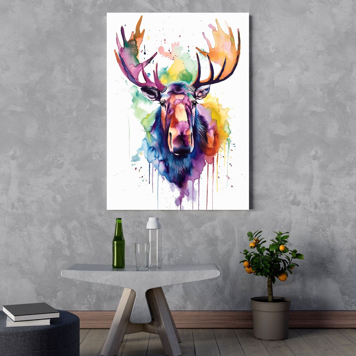 Moose Watercolor Art Print, Nature Lovers Decor - Image 3
