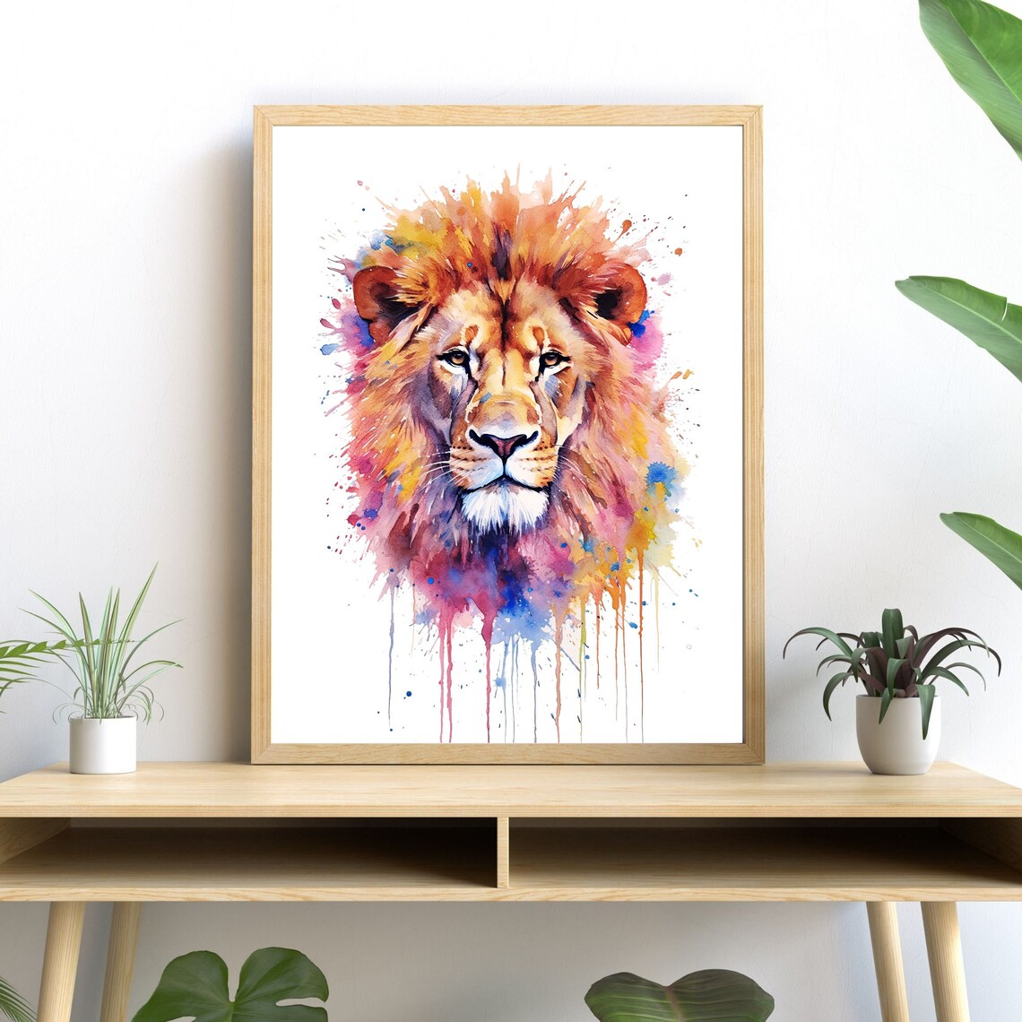 Lion Watercolor Art Print, Safari Decor