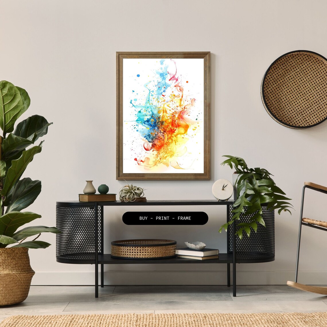 Abstract Fractal and Watercolor Mix Art Print - Image 2