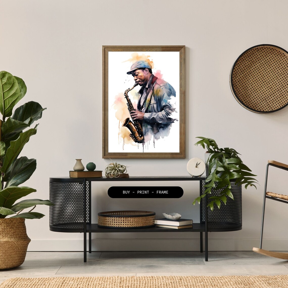 Saxophonist Watercolor Art Print, Passionate Musician - Image 2