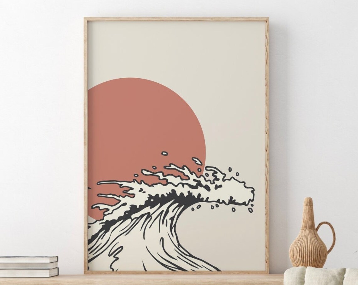 Wave Surf Retro Vintage Travel Poster Art Print