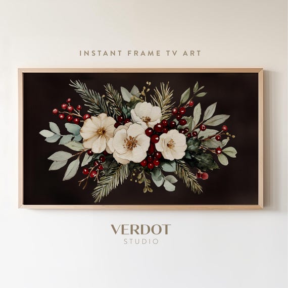 Winter Flowers Christmas Botanical Art Print