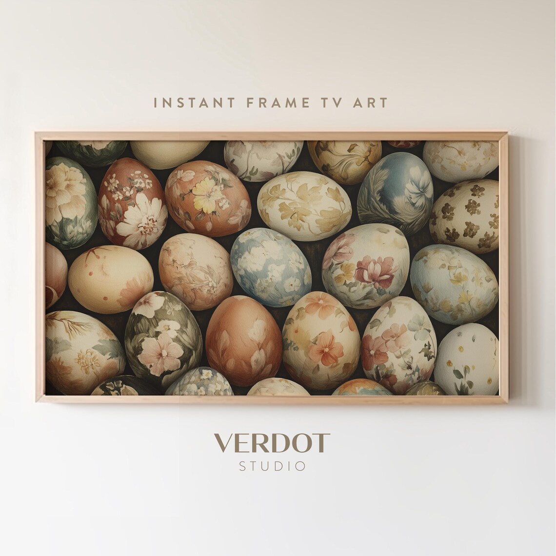 Vintage Spring Easter Egg Floral Art Print