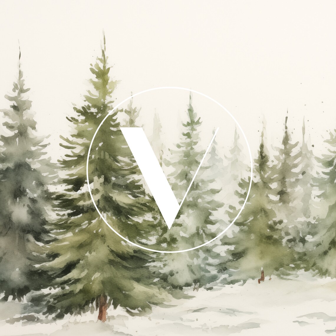 Winter Trees Christmas Holiday Decor Art Print - Image 3