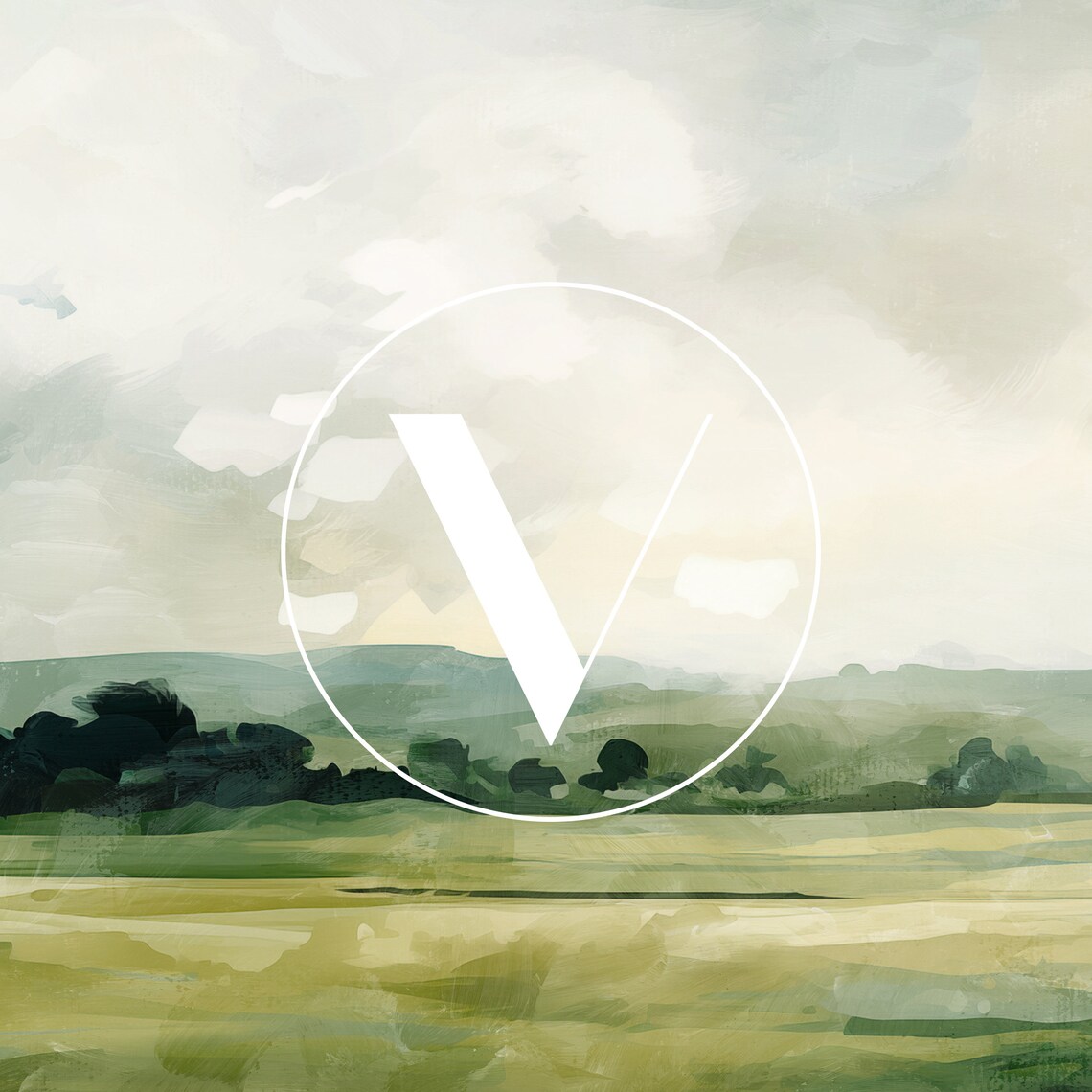 Abstract Landscape Art Print, Modern Farmhouse Scenery - Image 2